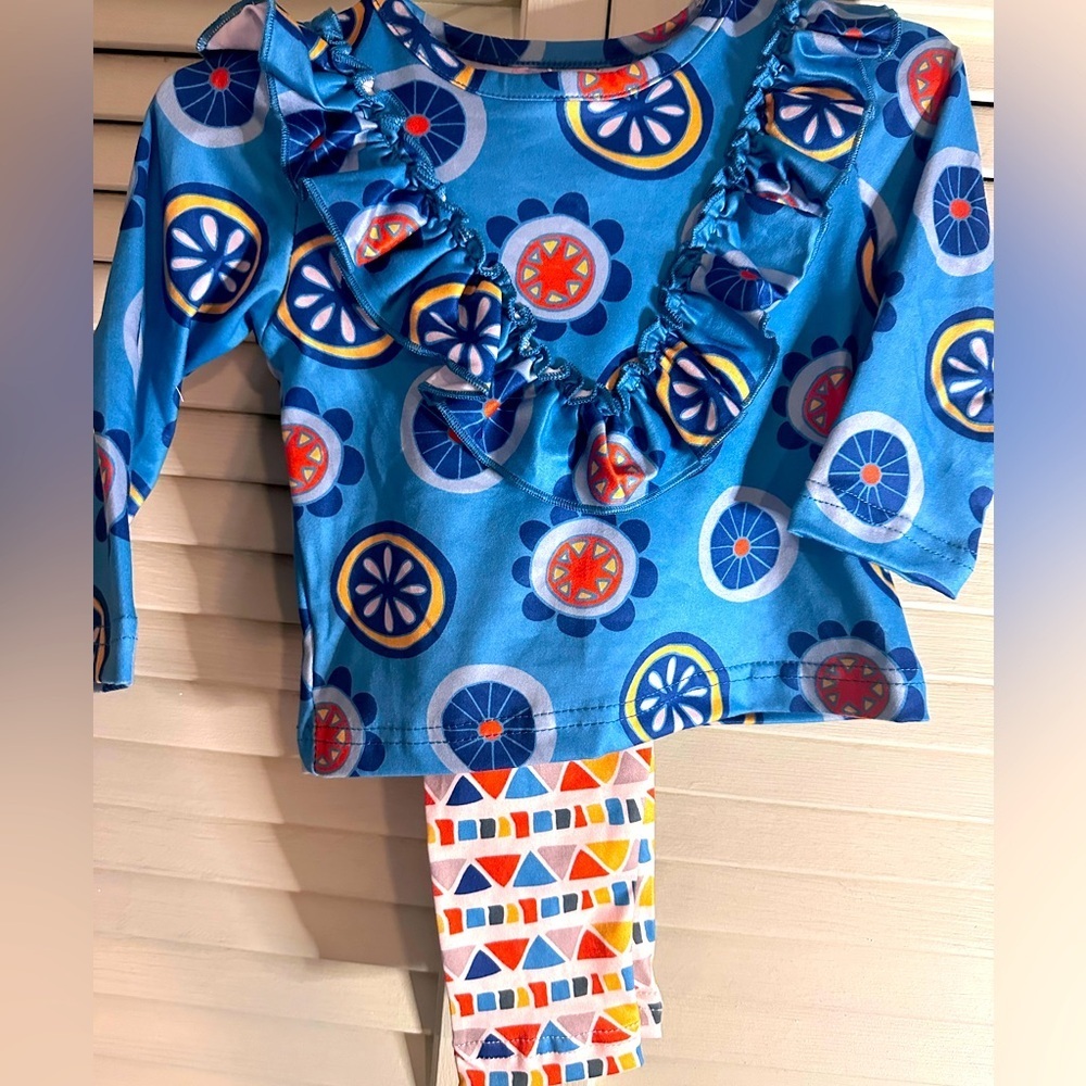 Blue Crush Pant Set with Longsleeve Shirt by Pete + Lucy Size 0-6 Months